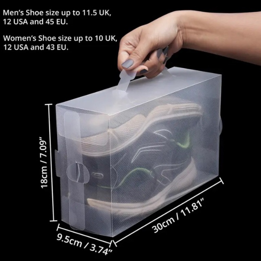 2 Corrugated Transparent Shoe Storage Box’s